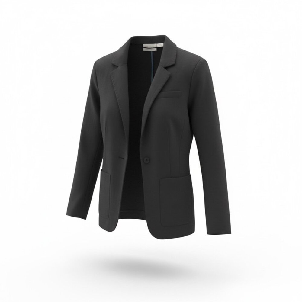 RD Style Black Open Front Drape Blazer Lightweight Casual Boyfriend Jacket M